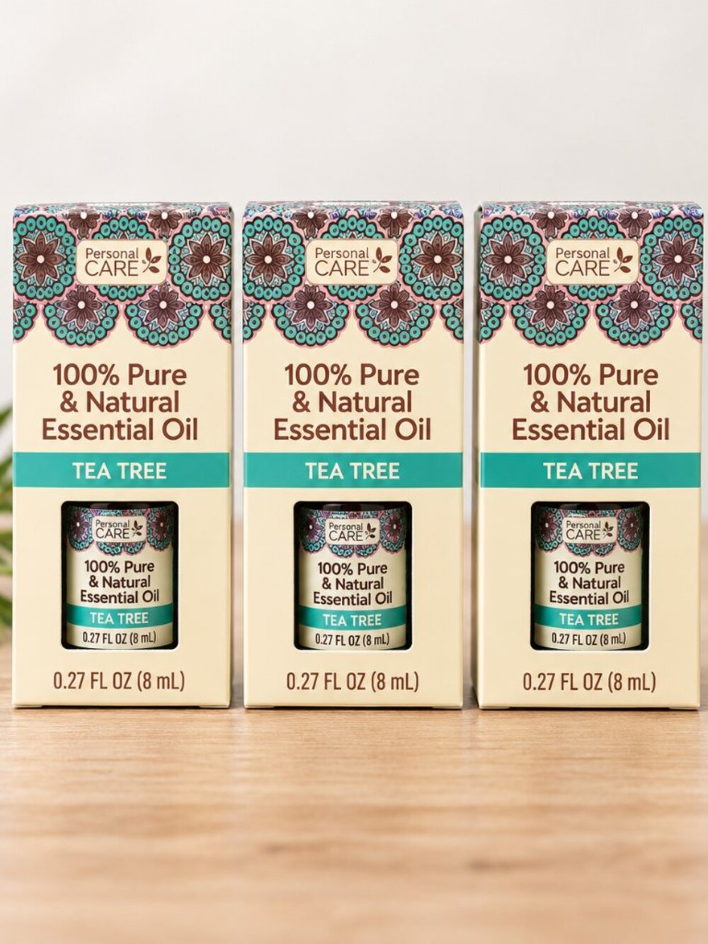 Personal Care Tea Tree Essential Oil Set of 3 Bottles 0.27 fl oz New
